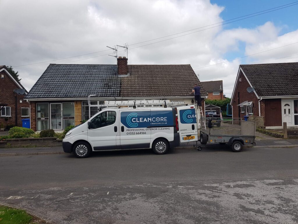 image of front of property with clean core van outside