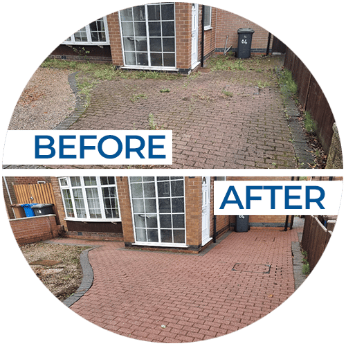 block driveway before and after driveway cleaning services