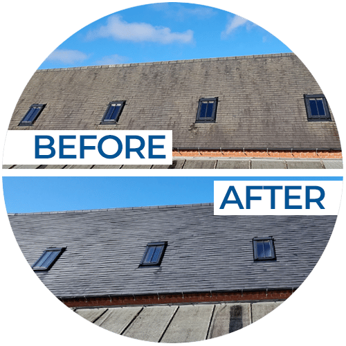 barn roof before and after roof cleaning services