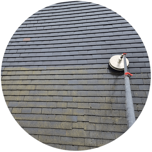 roof before and after roof softcleaning services